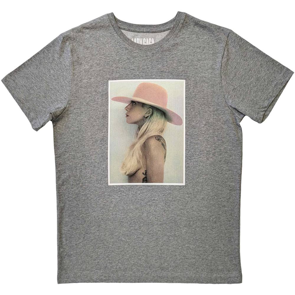 Lady Gaga - Pink Hat Heren Tshirt - Grijs